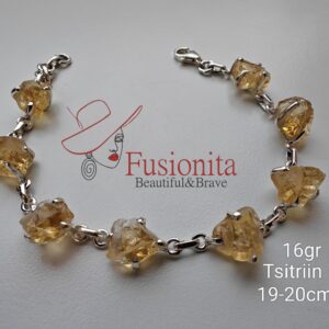 Käekett, pooltöödeldud kollaste läbipaistvate tsitriinidega