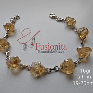 Käekett, pooltöödeldud kollaste läbipaistvate tsitriinidega