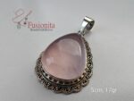 Roosa kvartsiga kulon filigraanse äärisega