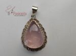 Roosa kvartsiga kulon filigraanse äärisega