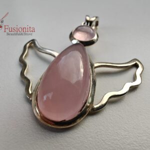 Roosa kvartsiga hõbeingel