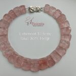 Roosa kvarts toorkiviga kaelakee hõbelukuga