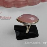 markiis roosa kvartsiga hõbesõrmus