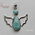 hõbeingel helesinise larimar kiviga