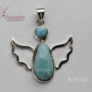 hõbeingel helesinise larimar kiviga